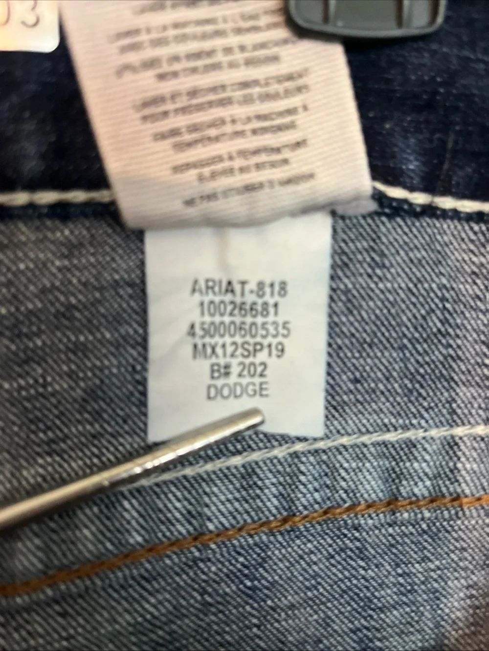 Ariat Men's Dark Blue Straight Jeans